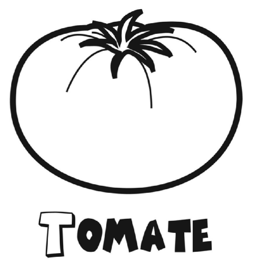 Dibujo Con Un Tomate Para Imprimir Y Colorear