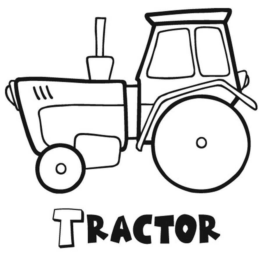 Dibujo de un tractor para imprimir y pintar