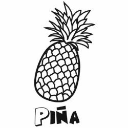 Dibujo de una piña para imprimir y pintar