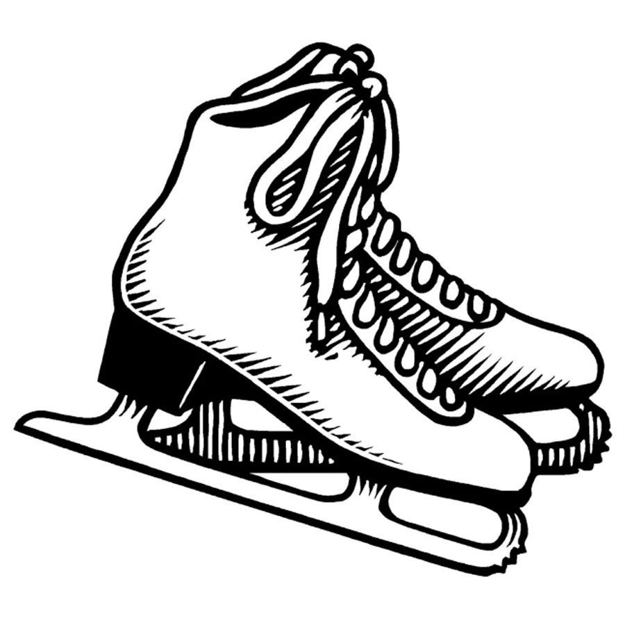 Dibujo para pintar de patines de hielo