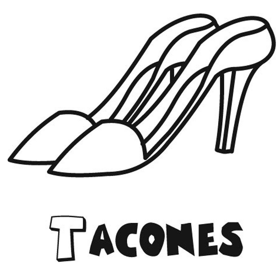 Dibujo de zapatos de tacón para colorear