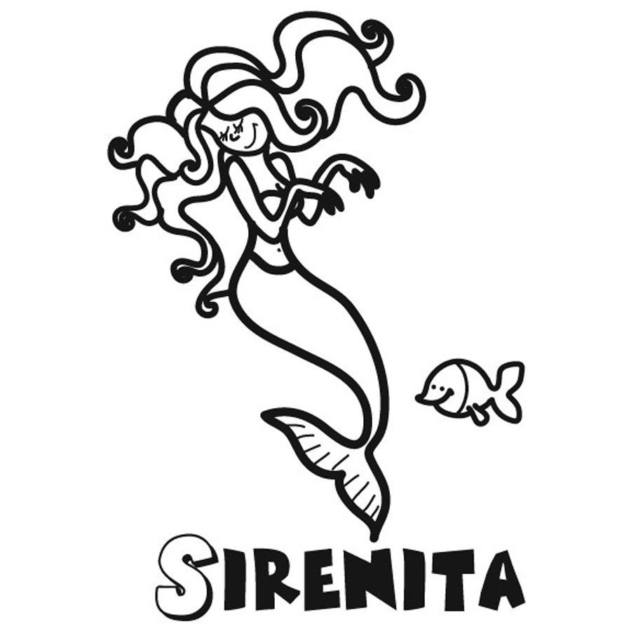 Dibujo de la Sirenita para colorear