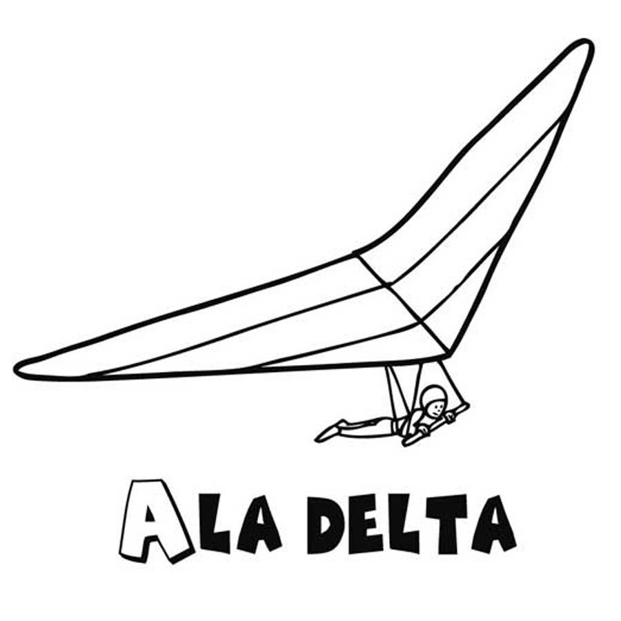Dibujo para colorear de un Ala Delta