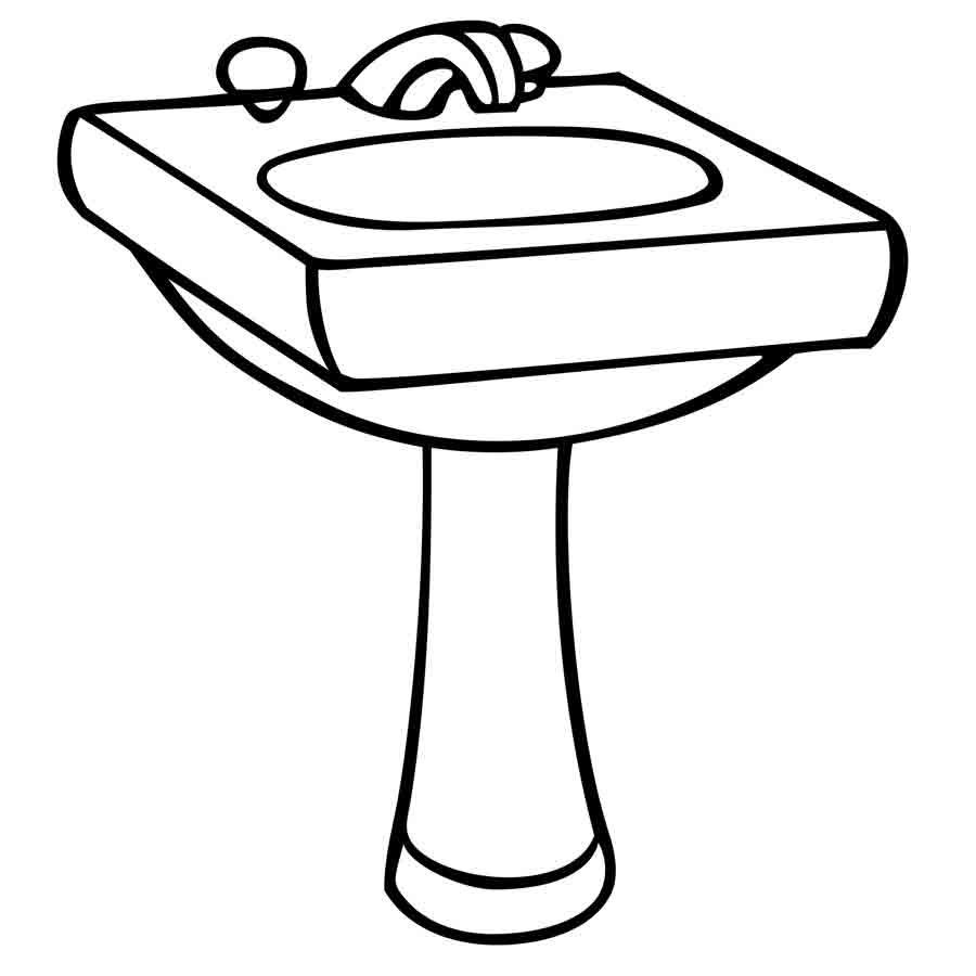 Dibujos para colorear de objetos del baño