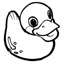 Dibujo para imprimir y pintar un patito de goma