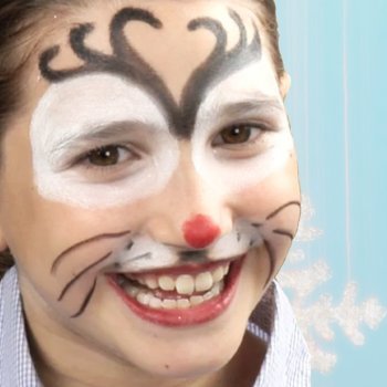Maquillaje infantil - Reno de papá Noel