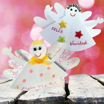 Ángel de papel. Manualidades con plantillas