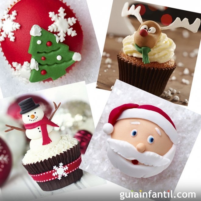 12 ideas de decoración para cupcakes de Navidad