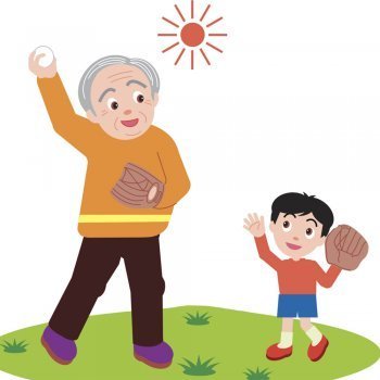 El abuelo jugando