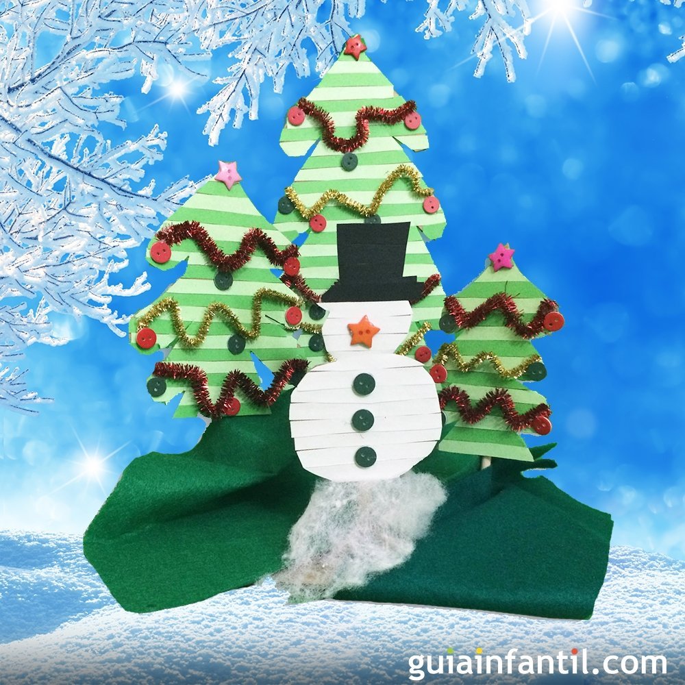 Prosperar Ahuyentar ecuador Decoración de Navidad. Muñeco de nieve y árboles navideños