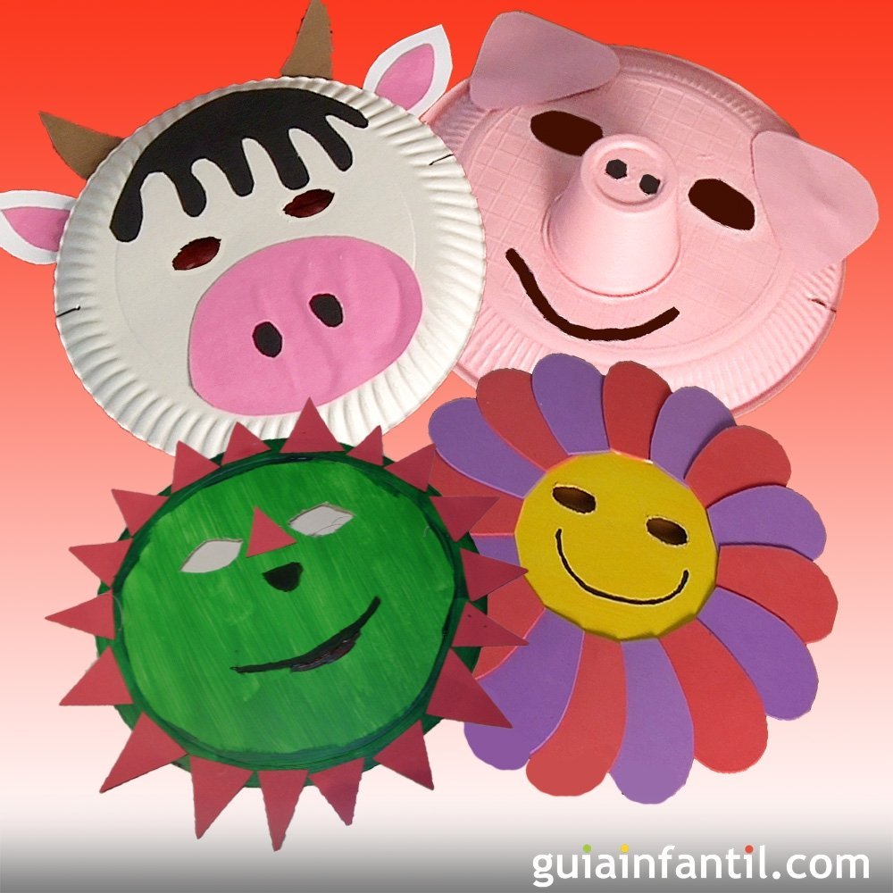 Máscaras de Carnaval con platos de papel. Manualidades para niños