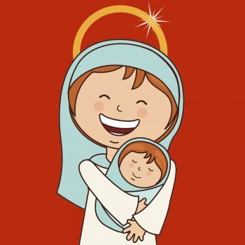 Madre en la puerta hay un niño. Villancicos de Navidad