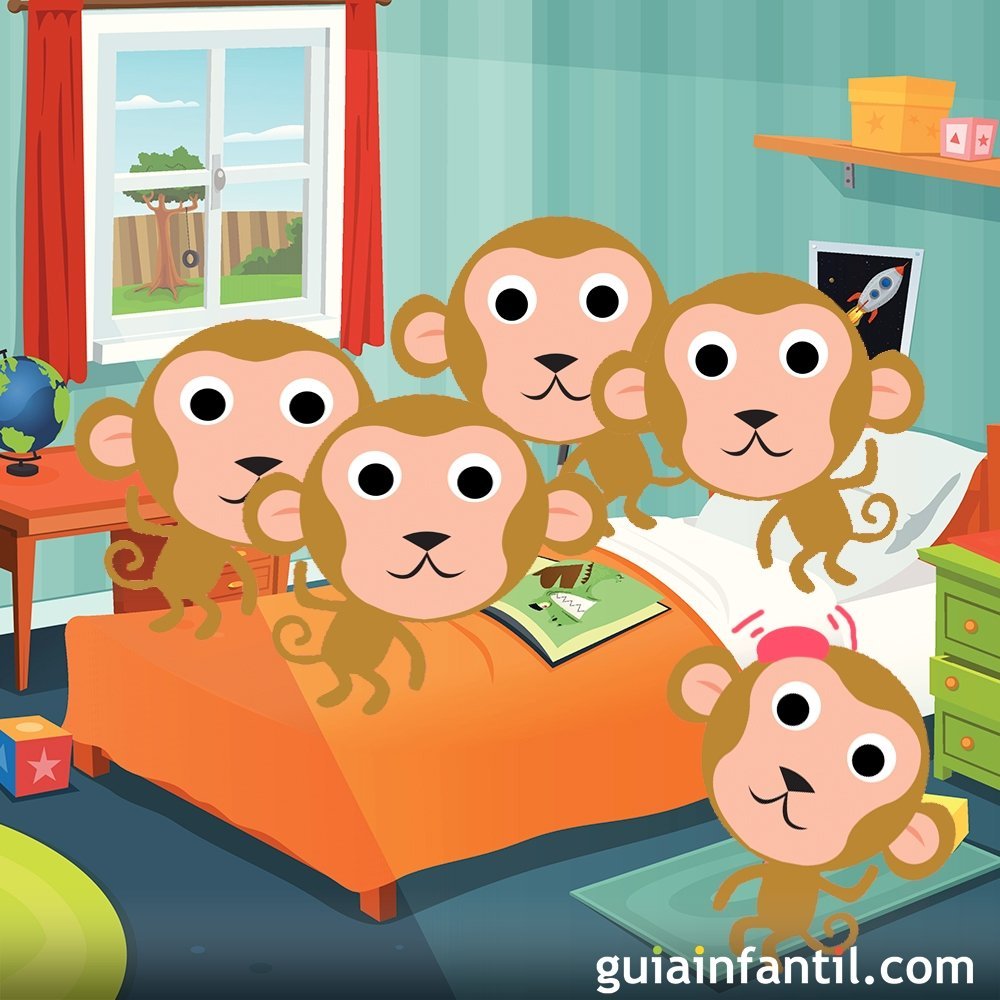 Jahreszeit Manöver Absay three little monkeys jumping on the bed letra ...