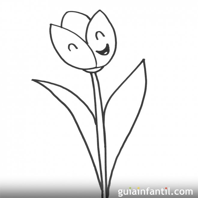 Cómo hacer, paso a paso, un dibujo de un tulipán