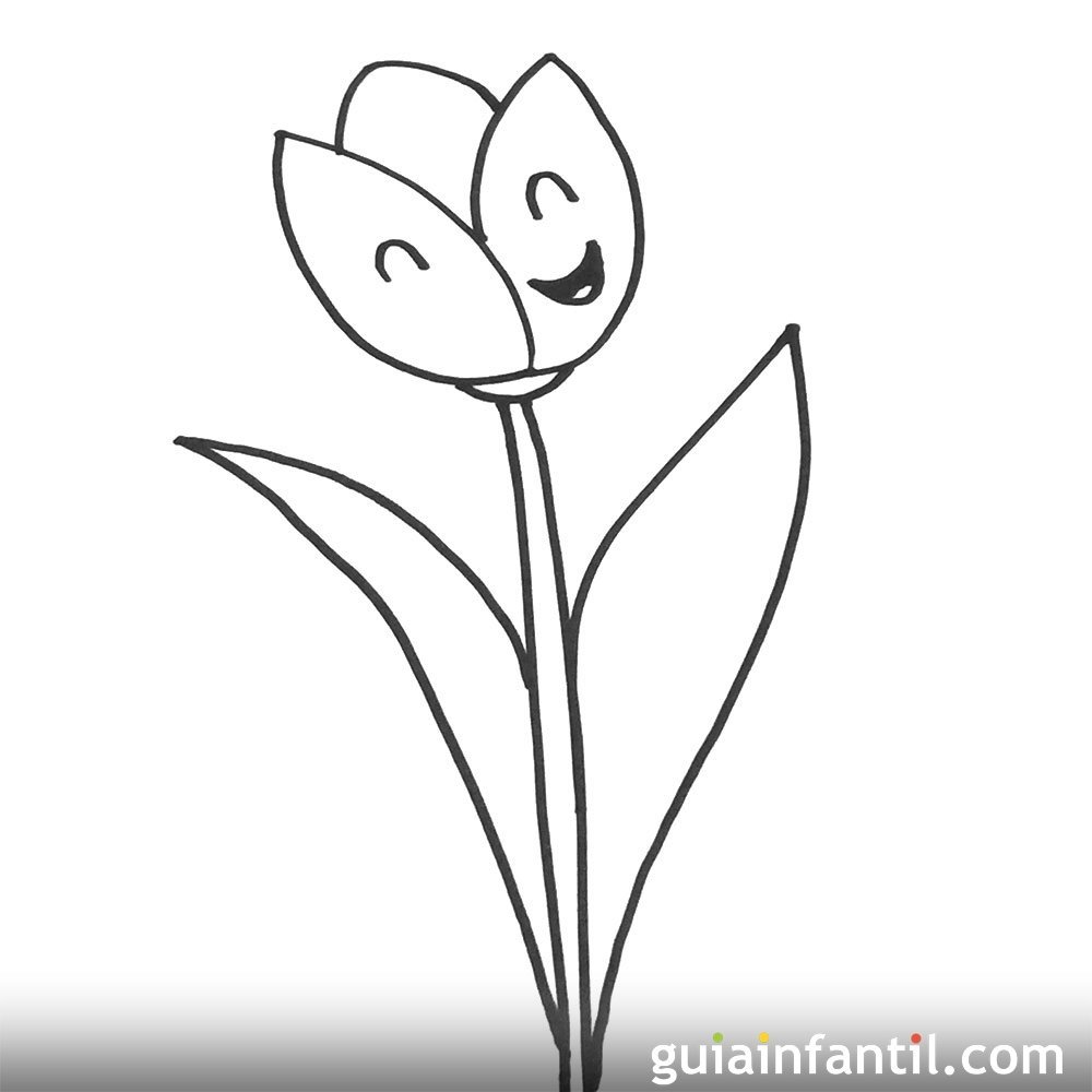 Cómo hacer, paso a paso, un dibujo de un tulipán