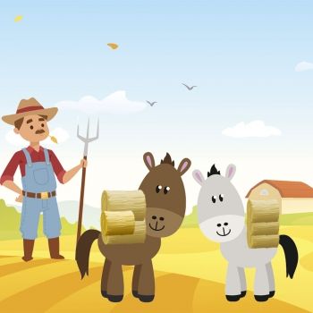 Fábulas para niños. El caballo y el asno