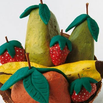 Cocofrutero con piedras. Manualidades para niños