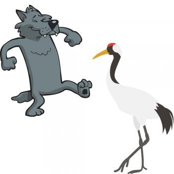 El lobo y la grulla