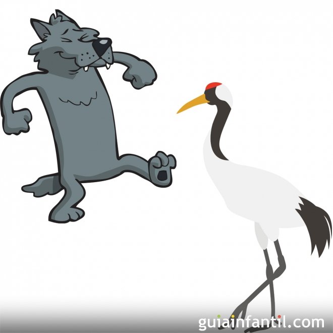 El lobo y la grulla. Fábula infantil de Fedro El lobo y la grulla. Fábula infantil de Fedro