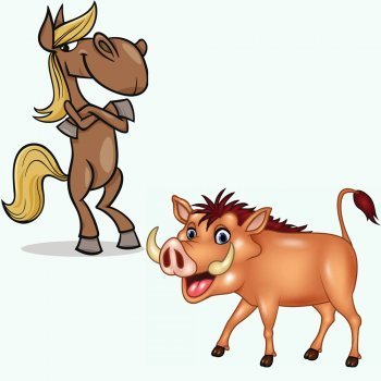 El caballo y el jabalí