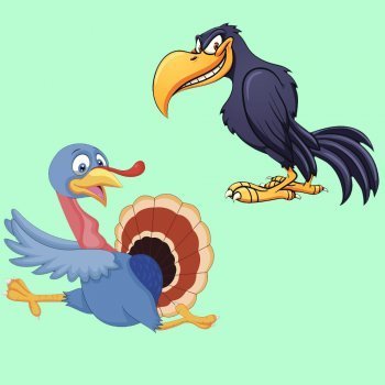El cuervo y el pavo