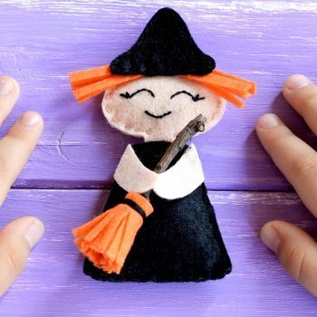 Muñeca de bruja. Manualidades con fieltro para Halloween