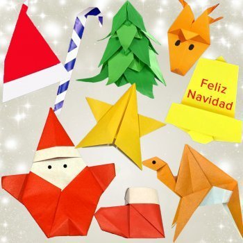 Adornos de Navidad en origami para niños