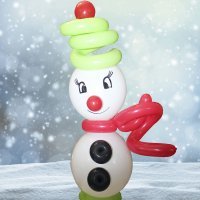 Muñeco de nieve con globos. Manualidades de Navidad
