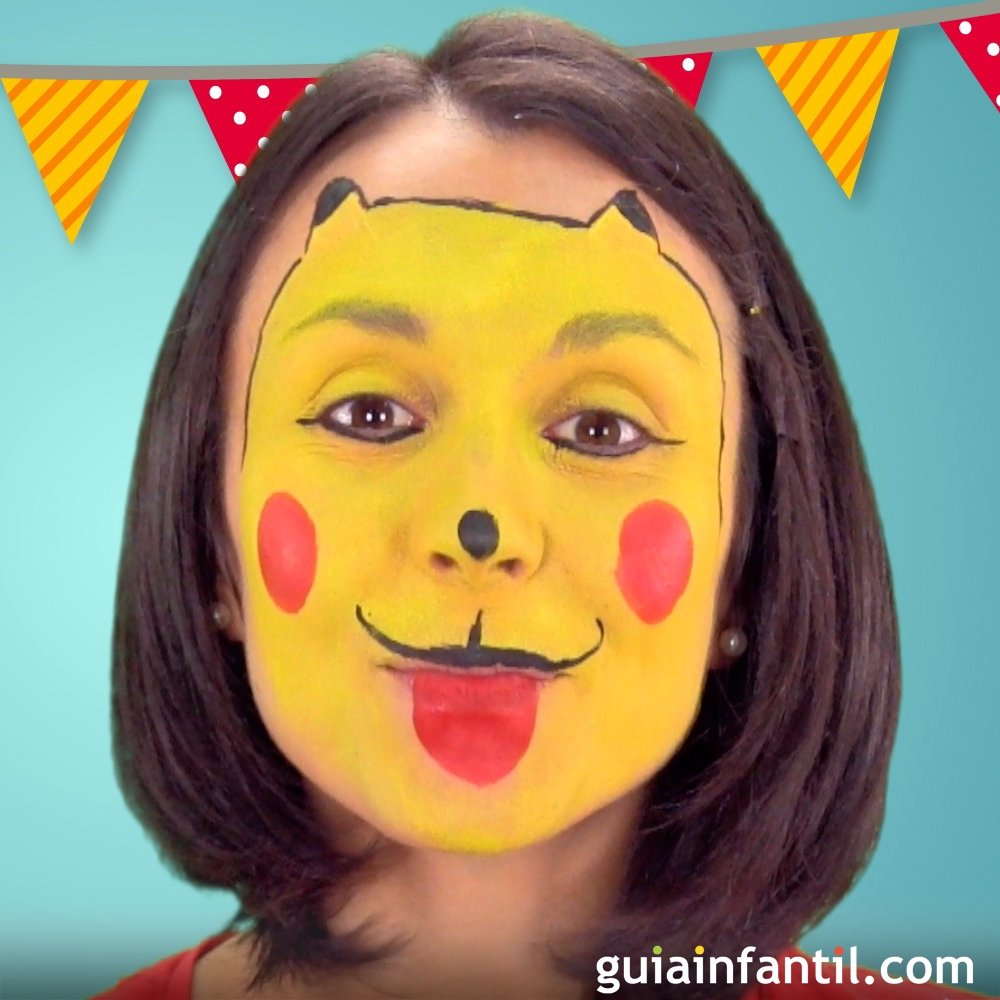 Maquillaje de Pikachu para niños