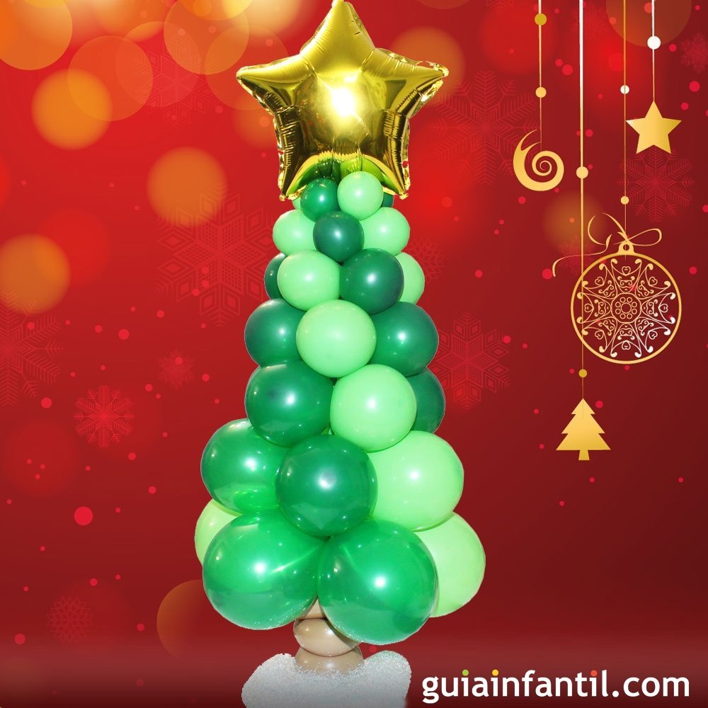 Cómo un arbolito de Navidad con globos