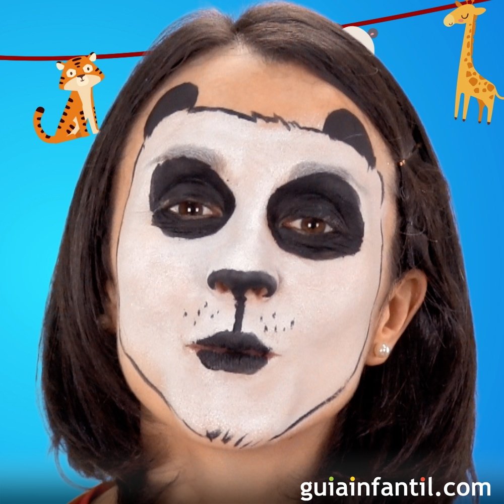 Filosófico Examinar detenidamente Grupo Maquillaje de oso panda para niños