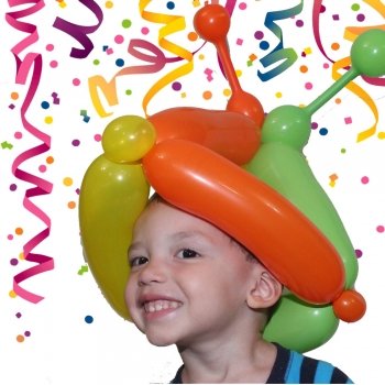 Gorro de arlequín con globos para Carnaval