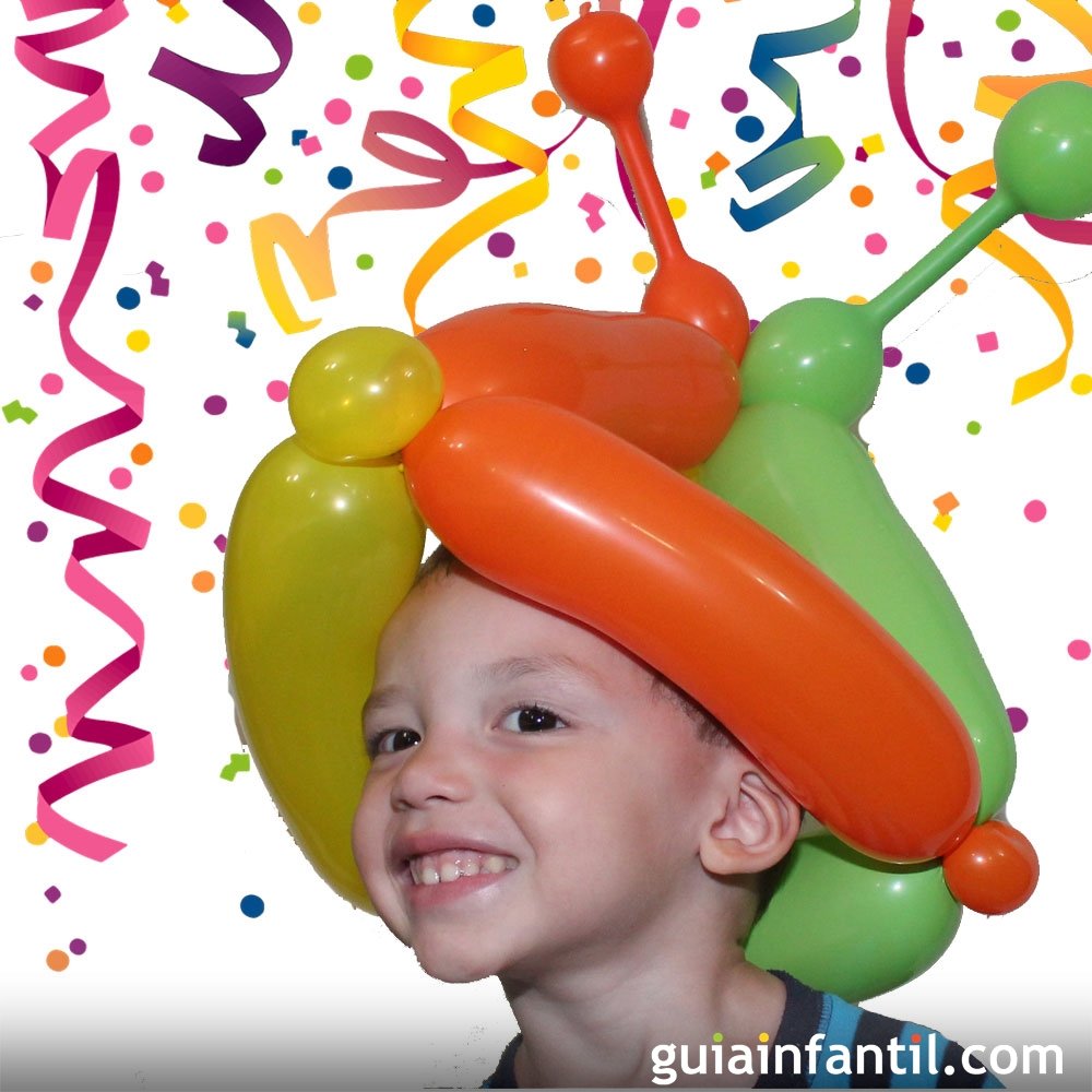 Gorro con globos para Carnaval