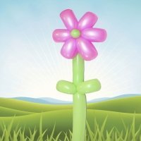 Flor de fantasía con globos. Manualidades de globoflexia