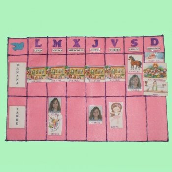 Planificador semanal infantil. Manualidades con fieltro