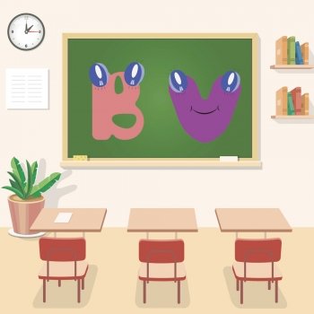 La B y la V. Poema didáctico para niños