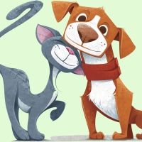 El perro y el gato. Poema infantil sobre animales