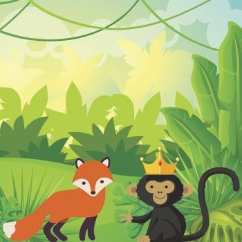 Fábula de La zorra y el mono rey