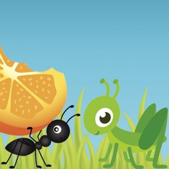 Fábula infantil en inglés. The Ant and the Grasshopper