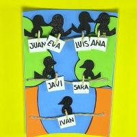 Árbol genealógico de goma eva para niños. Manualidad infantil