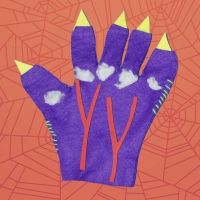 Mano de monstruo para un disfraz infantil. Manualidades de Halloween para niños