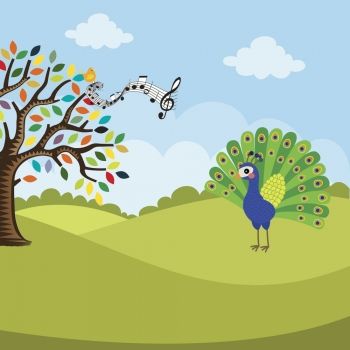 El ruiseñor y el pavo real. Fábula corta para los niños sobre la amistad