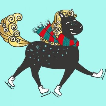 El caballo con patines