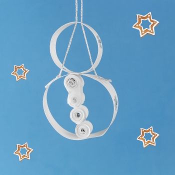 Muñeco de nieve de papel para decorar el árbol de Navidad