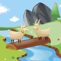 Las dos cabras. Fábula corta para niños sobre la terquedad