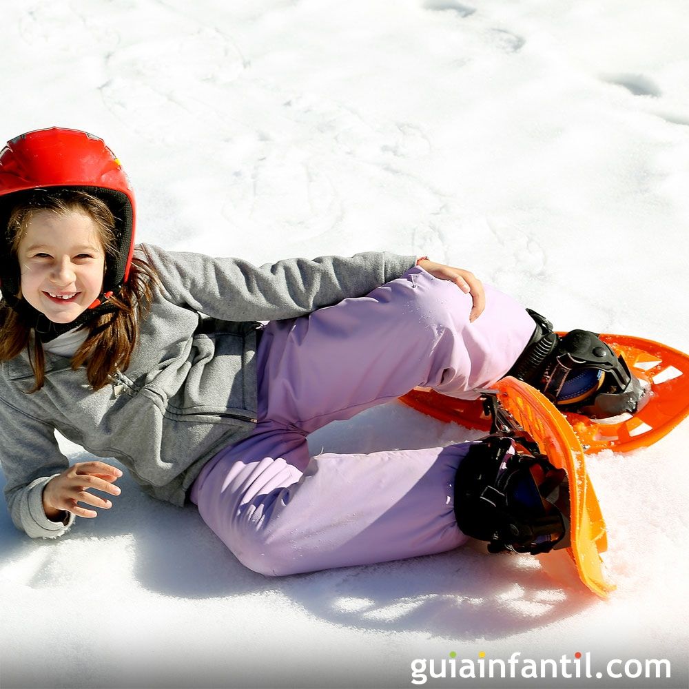 Beneficios las raquetas de nieve para los niños