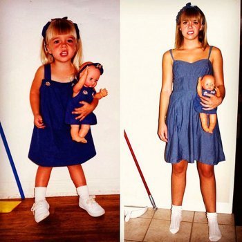 Recrear las fotos de nuestra infancia. Antes y ahora