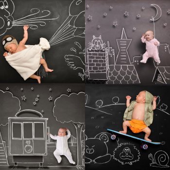 Fotos increíbles de bebés en la pizarra