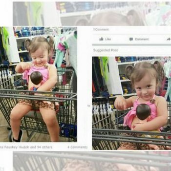 La reacción ante una foto de su hija amamantando a su muñeco