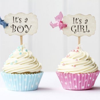 Tarta o cupcake sorpresa para conocer el sexo del bebé